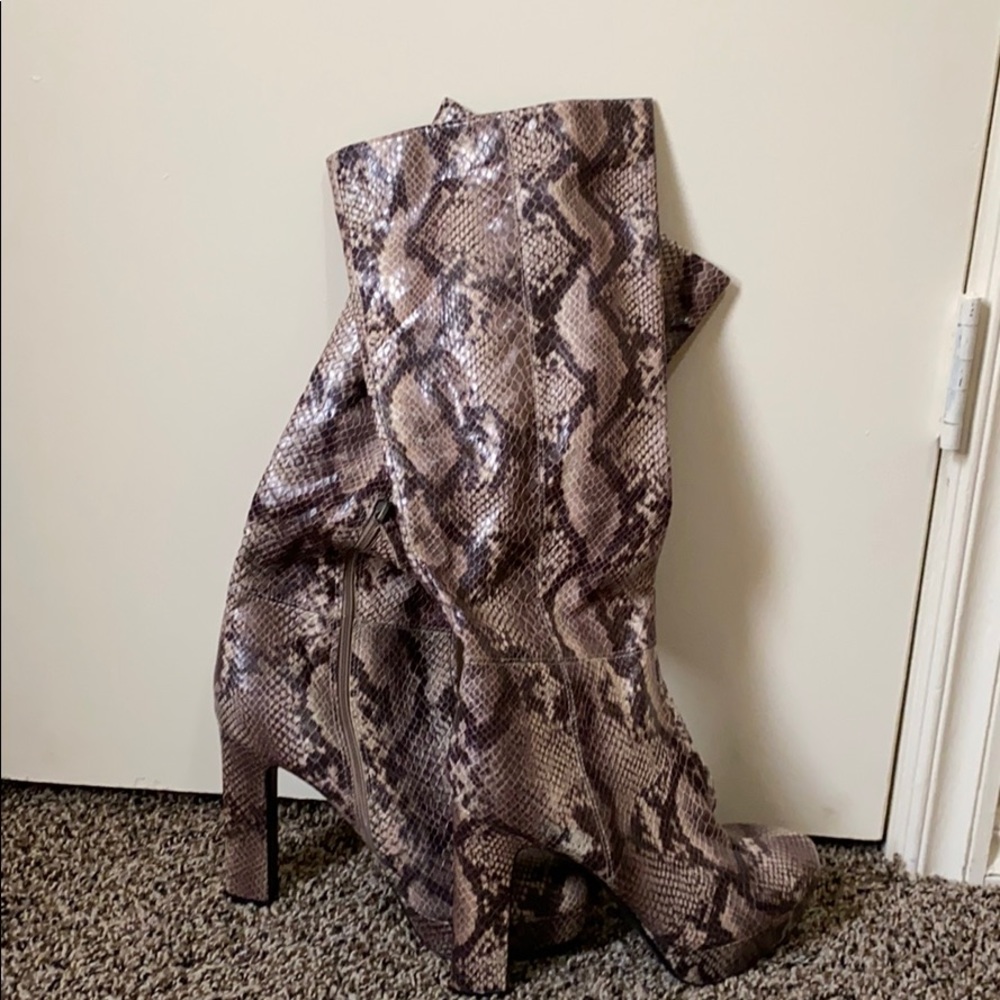 Snakeskin Platform Boots